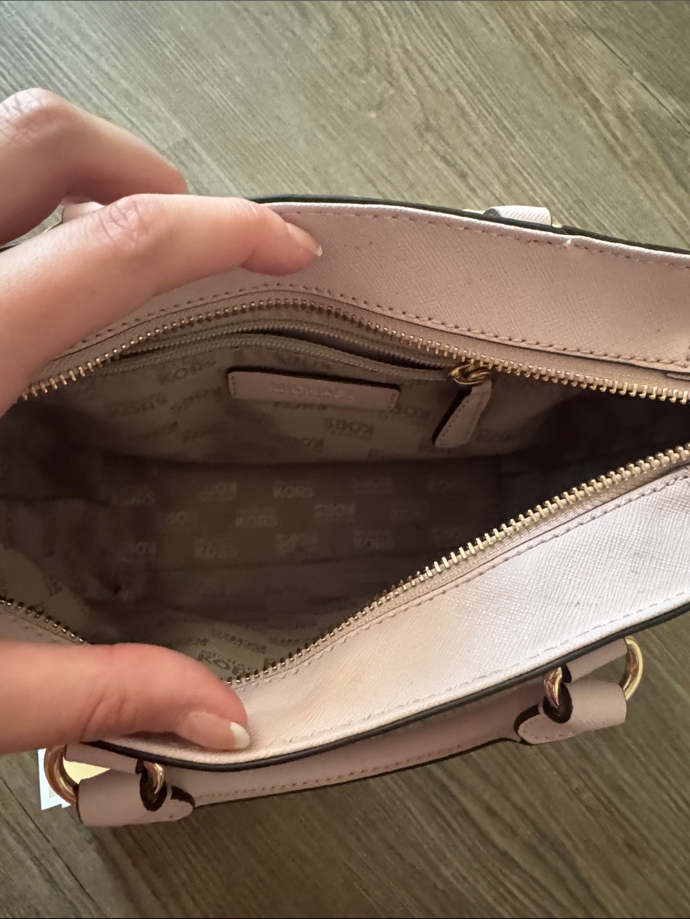 Michael Kors Pink Saffiano Mini Tote with Gold Studs - Picture 2 of 5